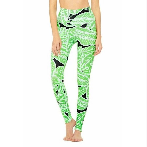 💚Alo Yoga Airbrush Legging Green Palm Springs💚 - Picture 1 of 8